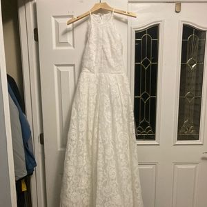 Floor length, all-lace, halter top wesding asos dress NWOT